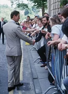 Images Dated 7th August 1989: Prince Charles on walkabout Perth Scotland August 1989
