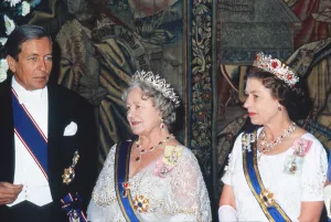Holland Prints: Prince Claus of Netherlands with Queen Elizabeth II and the Queen Mother at Hampton Court