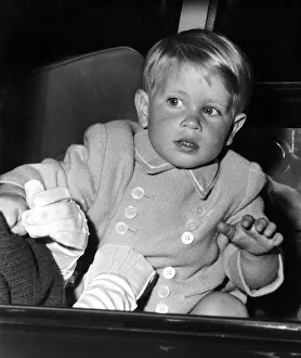 Prince Edward aged two, May 1966 Prince Edward sitting on his nannys lap waving as