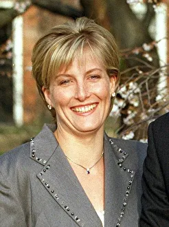 Prince Edward and fiancee Sophie Rhys Jones in January 1999 announcing their engagement