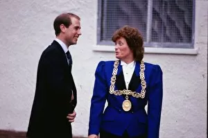 Images Dated 1st December 1989: Prince Edward in Glasgow Provost Susan Baird December 1989