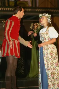 00188 Prints: Prince Edward with Hannah Welfare in a play August 1987 acting at Haddo house Edinburgh