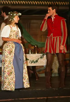 00189 Prints: Prince Edward with Hannah Welfare in a play August 1987 acting at Haddo house Edinburgh