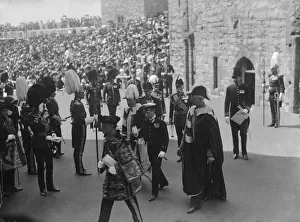 Prince Edward on his way to the robing room at his Investiture to become Prince of Wales