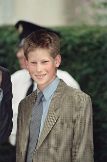 Images Dated 2nd September 1998: Prince Harry arrives for his first day to register at Eton college