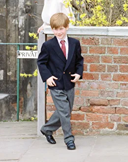 Prince Harry attending an Easter Service at St Georges Chapel, Windsor Castle