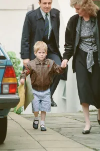 01167 Prints: Prince Harry leaves nursery school at Chepstow Villas nursery in Kensington, West London