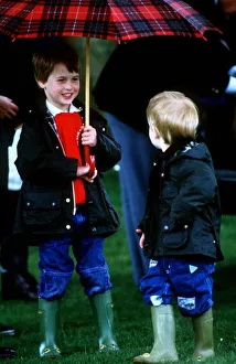 Prince Harry on right with Prince William at a polo match in Cirencester