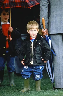 Princes Prints: Prince Harry on right with Prince William at a polo match in Cirencester