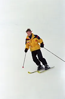 Skiing Prints: Prince Harry on the ski slopes of Klosters during an official photocall. January 1998