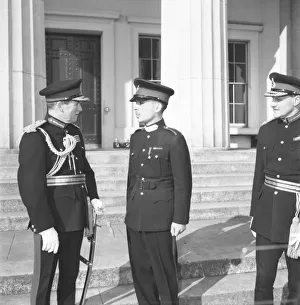 00024 Prints: Prince Hussein of Jordan welcomed by British guards at Sandhurst