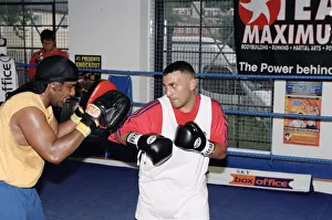 Prince Naseem Hamed with his new trainer Emanuel Steward From The Kronk Gym In Detroit