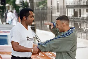 01303 Prints: Prince Naseem Hamed with his new trainer Emanuel Steward From The Kronk Gym In Detroit