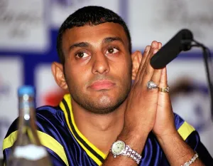 Prince Naseem Hamed at a Press Conference July 1997 Before his title fights against Juan