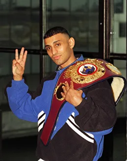 Prince Naseem Hamed at press conference before his WBO Featherweight fight with Tom