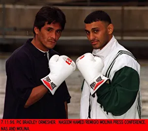 Prince Naseem Hamed And Remigio Molina At Press Conference Before Fight