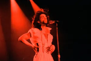 Prince performing on stage at Wembley 22nd June 1990 Nude World Tour *** Local