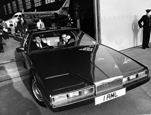 Driving Prints: Prince Philip drives a prototype Aston Martin Lagonda. 17th February 1978