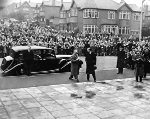 Prince Philip, Duke of Edinburgh, arrives to open the new Gateshead Technical College