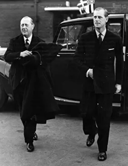 Prince Philip, Duke of Edinburgh arriving at the English Electric Comapny