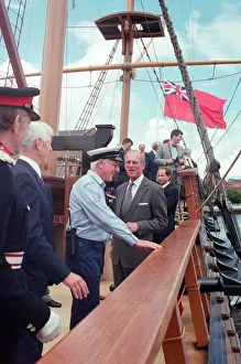 Prince Philip, Duke of Edinburgh at the Endeavour Training vessel