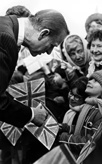 Prince Philip, Duke of Edinburgh gives some Royal advice to Joanne Miller whose Union
