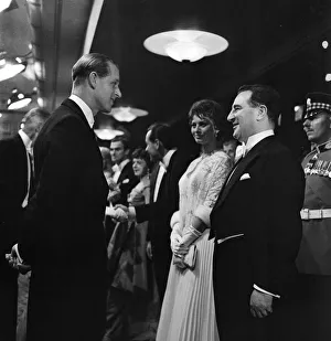 Prince Philip, Duke of Edinburgh greets guests including Sophia Loren at the Royal Film