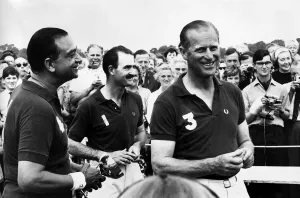 Prince Philip, Duke of Edinburgh in happy mood after receiving the Visitors Cup