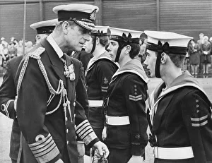 Prince Philip, Duke of Edinburgh, inspecting the Royal Guard of Sea Cadets
