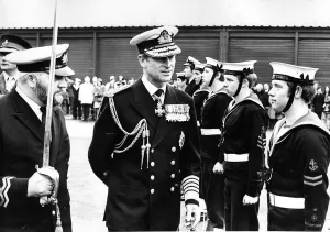 Prince Philip, Duke of Edinburgh, inspecting the Royal Guard of Sea Cadets