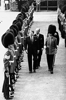 00167 Prints: Prince Philip Duke of Edinburgh June 1982 with American President Ronald Regan on State