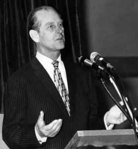 Prince Philip, Duke of Edinburgh during the official opening of the Sky Blue Connexion