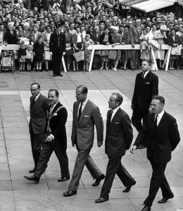 Prince Philip, Duke of Edinburgh, opens the Birmingham Bull Ring Centre, West Midlands