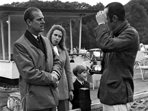 00042 Prints: Prince Philip, Duke of Edinburgh pictured with daughter Princess Anne