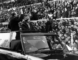 Roof Prints: Prince Philip, Duke of Edinburgh and Queen Elizabeth II in Cardiff to mark two