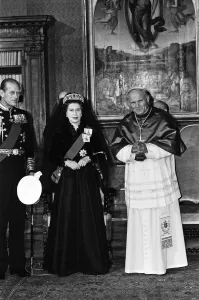 Prince Philip, Duke of Edinburgh and Queen Elizabeth II visit Pope John Paul II