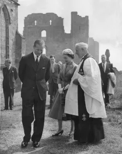 00078 Prints: Prince Philip, Duke of Edinburgh, and The Queen during a visit to Holy Island