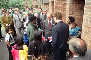 01172 Prints: Prince Philip, Duke of Edinburgh tours the Century Drive housing development off Albert