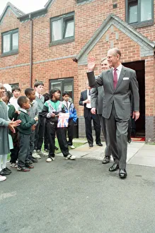 01172 Prints: Prince Philip, Duke of Edinburgh tours the Century Drive housing development off Albert