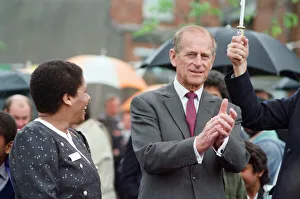 01172 Prints: Prince Philip, Duke of Edinburgh tours the Century Drive housing development off Albert