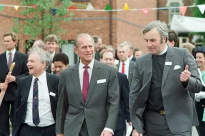 01172 Prints: Prince Philip, Duke of Edinburgh tours the Century Drive housing development off Albert