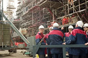 01042 Prints: Prince Philip, Duke of Edinburgh, at Trafalgar John Brown Offshore module yard at Port