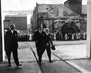 Prince Philip, Duke of Edinburgh, during a visit to the Wallsend Slipway