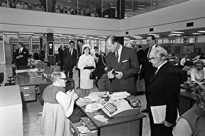 01107 Prints: Prince Philip, Duke of Edinburgh, visiting the Birmingham Post and Mail offices