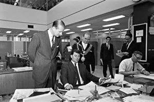 01107 Prints: Prince Philip, Duke of Edinburgh, visiting the Birmingham Post and Mail offices
