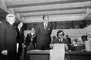 01107 Prints: Prince Philip, Duke of Edinburgh, visiting the Birmingham Post and Mail offices