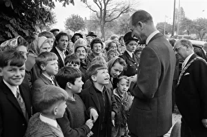 Prince Philip, Duke of Edinburgh, visiting the College of Food and ROSPA. West Midlands