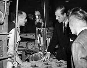 Prince Philip, The Duke of Edinburgh, visiting Fort Dunlop in Birmingham, West Midlands