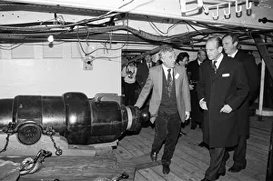 Prince Philip, Duke of Edinburgh, visiting HMS Warrior, Hartlepool, County Durham