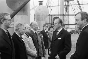 Prince Philip, Duke of Edinburgh, visiting HMS Warrior, Hartlepool, County Durham
